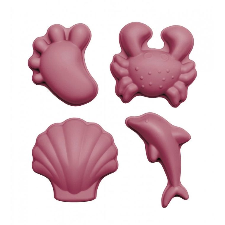Scrunch, silikonowe foremki do piasku, wiśniowe, 4 szt.