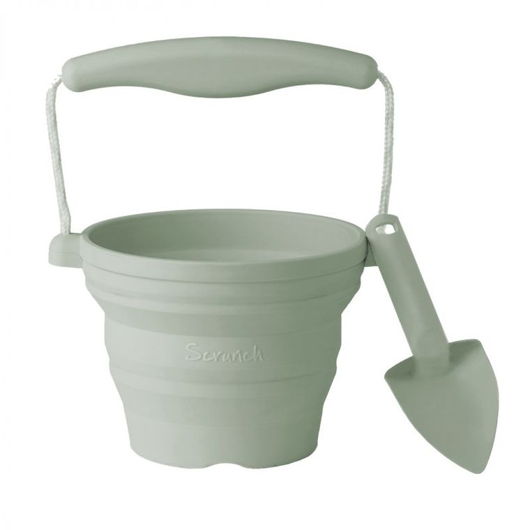 Scrunch, silikonowe wiaderko z łopatką, szałwiowe