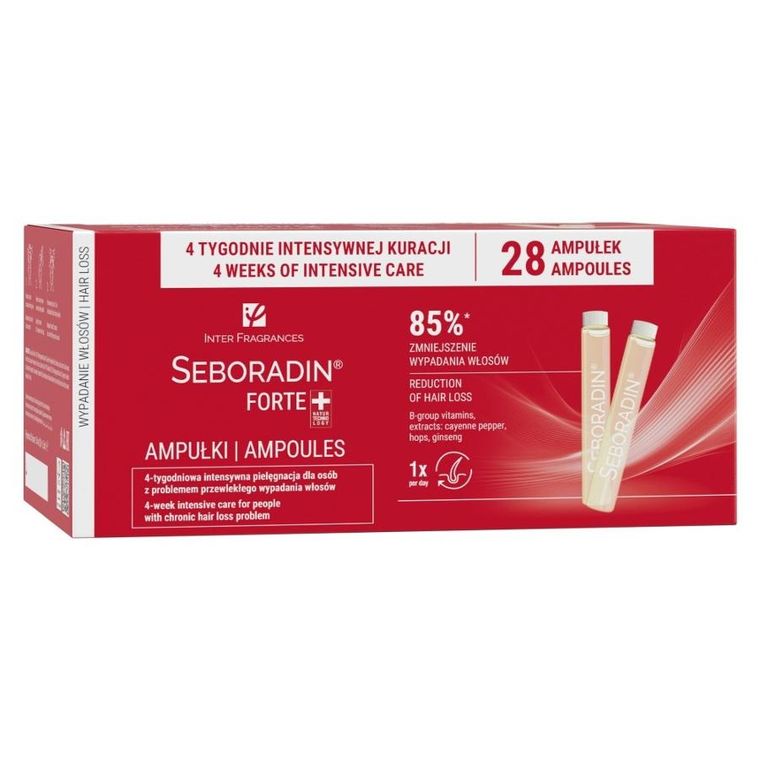 Seboradin, Forte, ampułki przeciw wypadaniu włosów, 28-5.5 ml