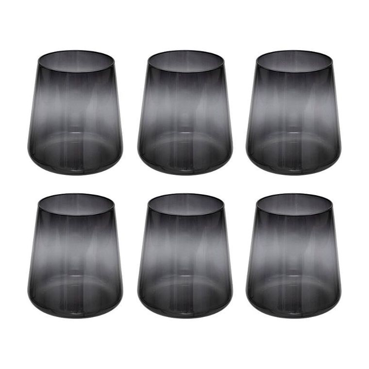 Secret de Gourmet, Dreams, zestaw niskich szklanek z czarnego szkła, 380 ml, 6 szt.