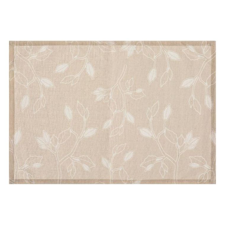 Secret de Gourmet, podkładka pod talerz w kwiatki, beżowa, 45-30 cm