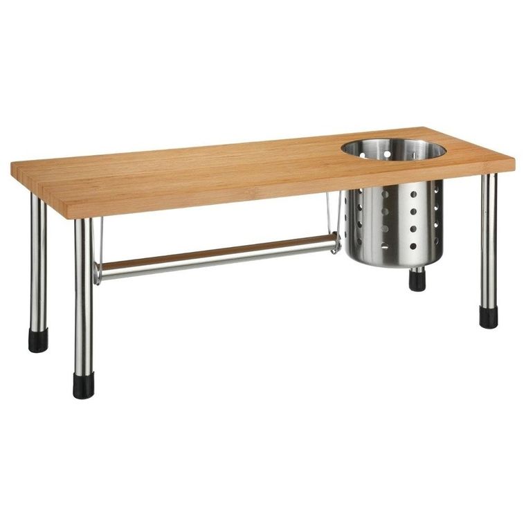 Secret de Gourmet, półka kuchenna 3w1, bambus, stal nierdzewna