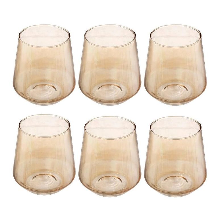 Secret de Gourmet, szklanki do napojów zimnych, Olga, szampański kolor, 6 szt.