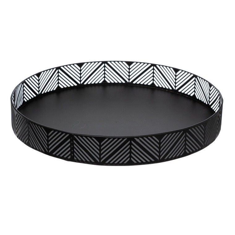 Secret de Gourmet, taca ozdobna w stylu boho, ø 30 cm, czarna