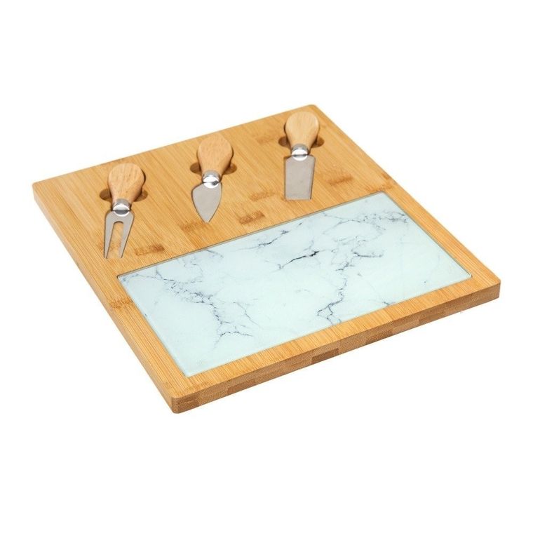 Secret de Gourmet, talerz do serwowania serów z nożykami, 5 elementów, 30-28 cm