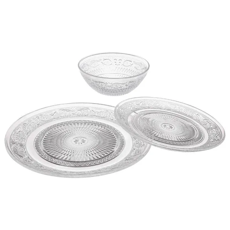 Secret de Gourmet, zastawa stołowa dla 6 osób, wzór kryształu, 18 elementów