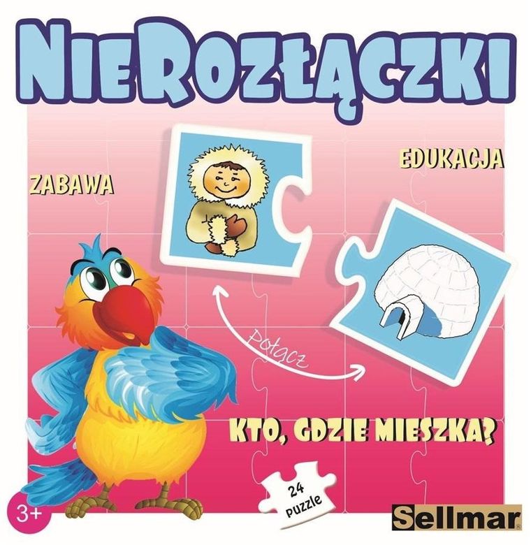 Sellmar, Nierozłączki, Kto gdzie mieszka, puzzle edukacyjne, 24 elementy