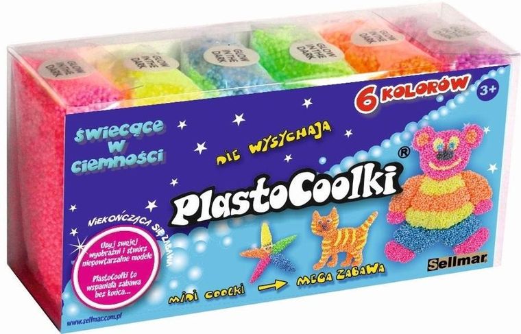 Sellmar, PlastoCoolki, masa plastyczna, świecąca, 6 szt.