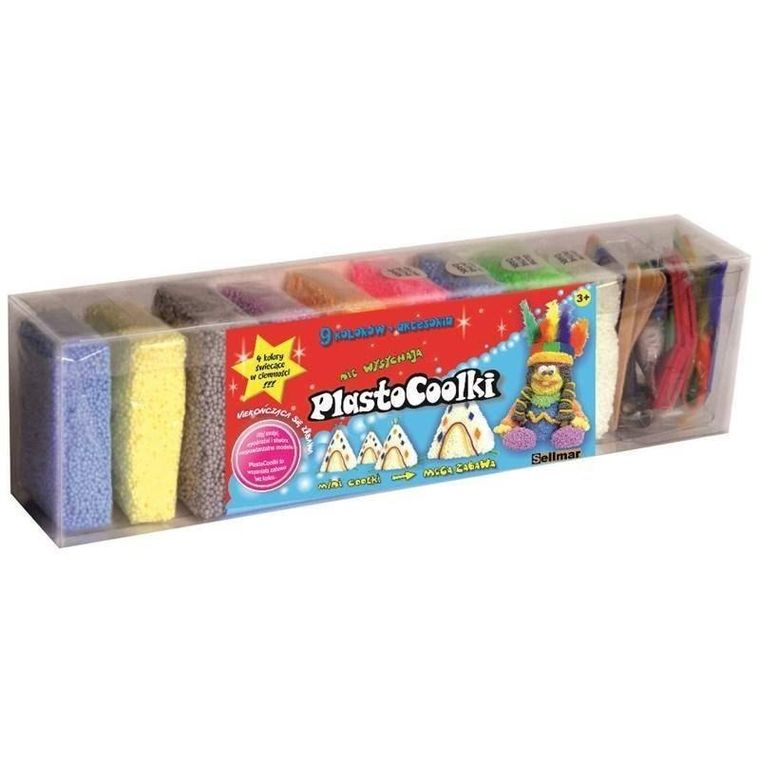 Sellmar, PlastoCoolki, masa plastyczna z akcesoriami, 9 szt.