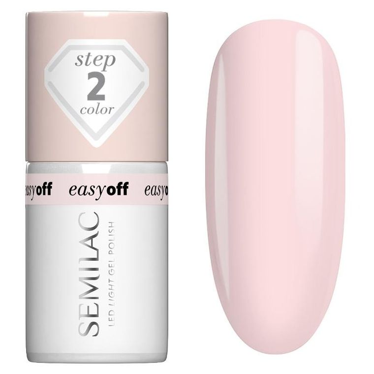 Semilac, Easy Off, lakier hybrydowy led light, l02 milky pink, 7 ml