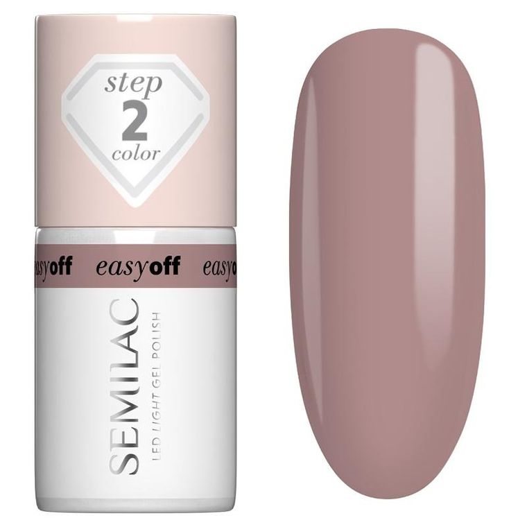 Semilac, Easy Off, lakier hybrydowy led, light mocha cream, 7 ml
