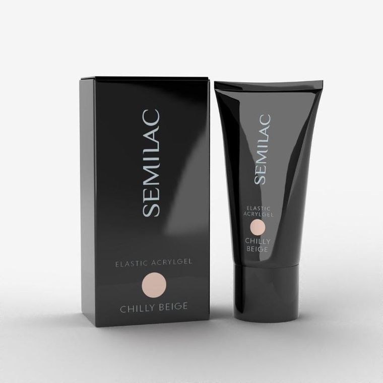 Semilac, Elastic Acrygel, akrylożel do paznokci, double flex, chilly beige, 30 g