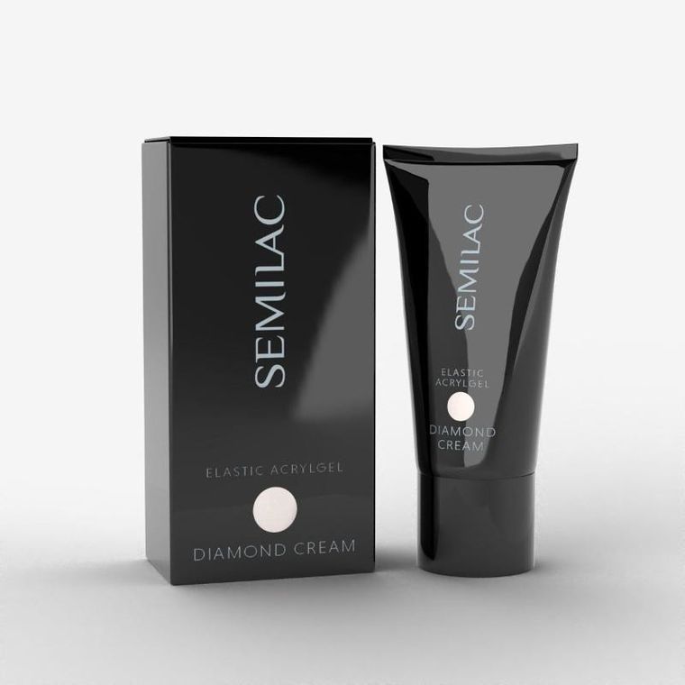 Semilac, Elastic Acrygel, akrylożel do paznokci, double flex, diamond cream, 30 g