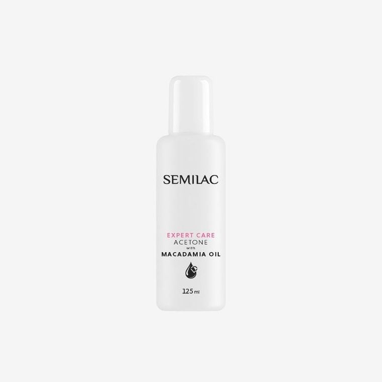 Semilac, Expert Care, aceton do zmywania lakieru z olejkiem makadamia 125 ml