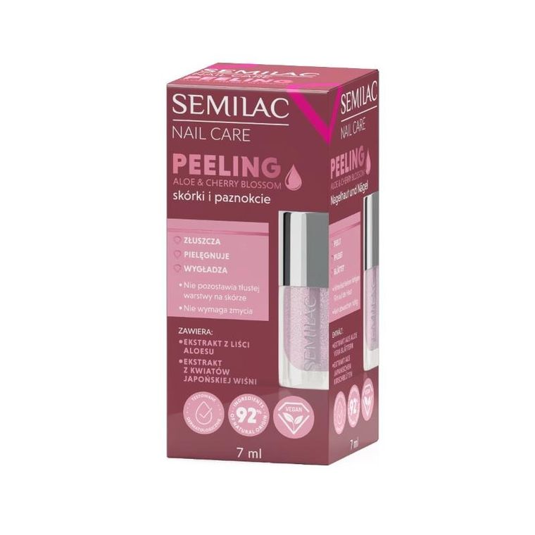 Semilac, Nail Care, peeling do skórek i paznokci, aloe & cherry blossom, 7 ml