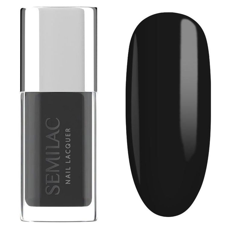 Semilac, Nail Lacquer, klasyczny lakier do paznokci, 109 classic black, 9 ml