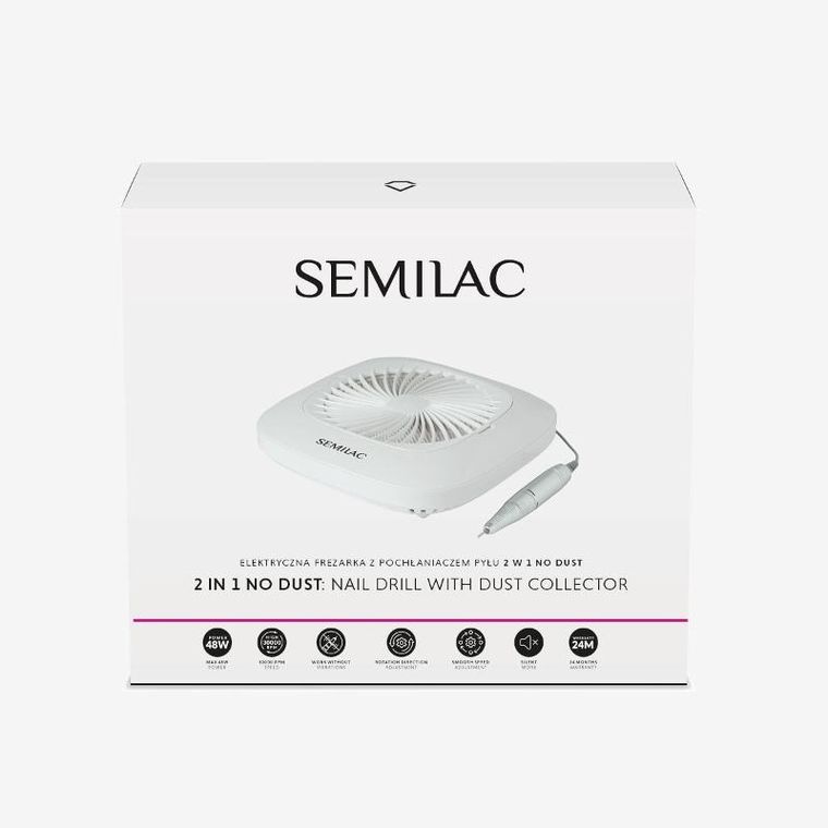 Semilac, No Dust 2w1, frezarka do paznokci z pochłaniaczem pyłu