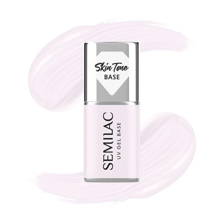 Semilac, Skin Tone, baza coverowa do lakierów hybrydowych, półtransparentna, milky pink, 7 ml