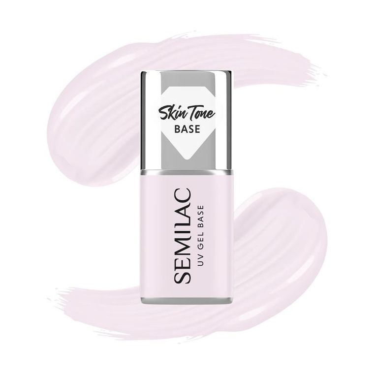 Semilac, Skin Tone, baza coverowa do lakierów hybrydowych, półtransparentna, natural pink, 7 ml