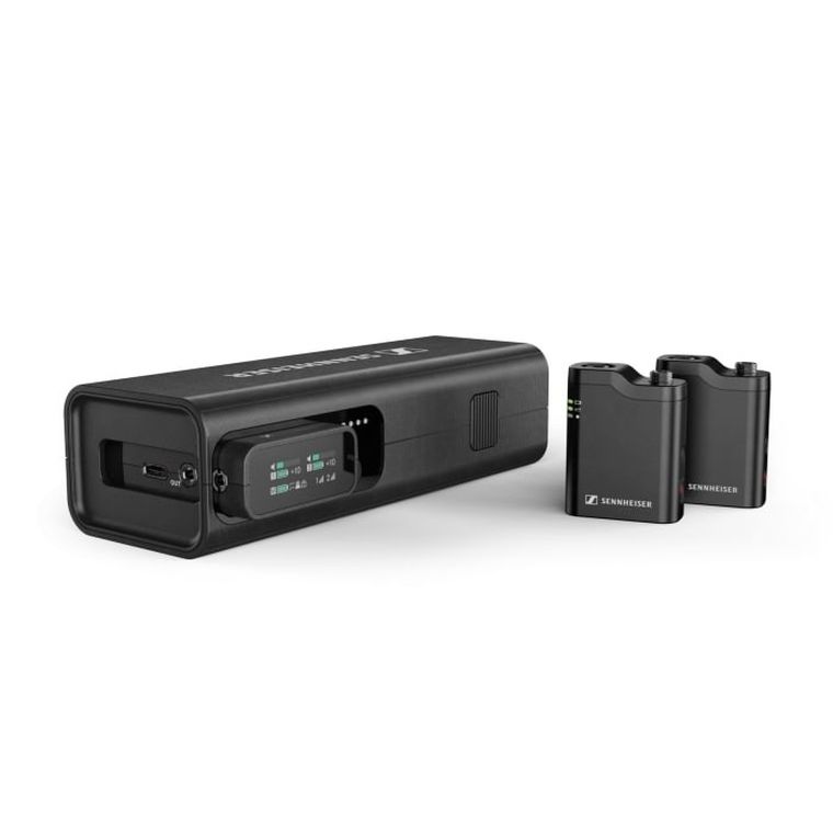 Sennheiser, system cyfrowy audio, 2-kanałowy odbiornik 2,4 GHz, 2 mikrofony, dodatki