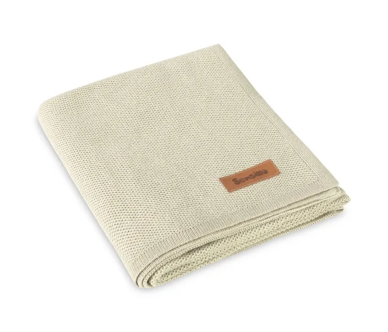 Sensillo, Bamboo, koc z z wiskozy bambusowej, beige, 80-100 cm