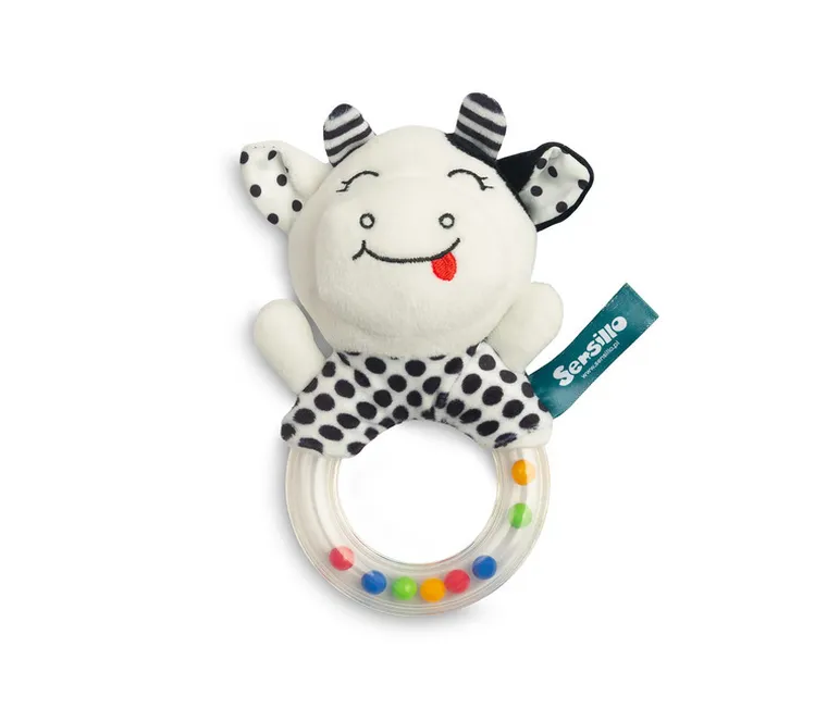 Sensillo, Black&White, miękka grzechotka, krówka