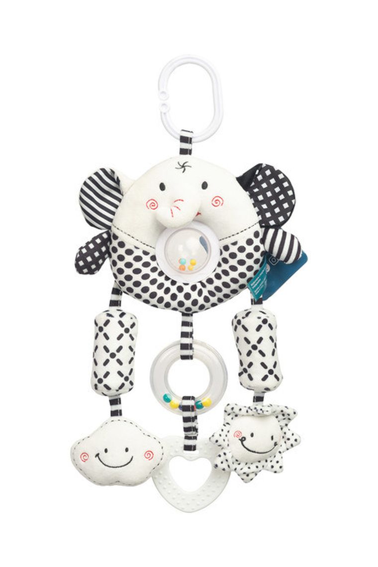 Sensillo, Black&White, zabawka podróżna, słonik