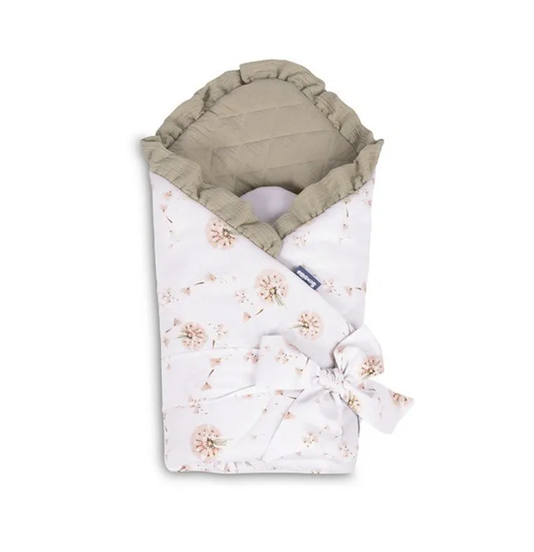 Sensillo, Dmuchawce, rożek niemowlęcy, muślinowy, beżowy, 75-75 cm