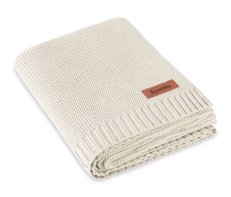 Sensillo, Elva, koc z wiskozy bambusowej i bawełny, cool beige, 80-100 cm