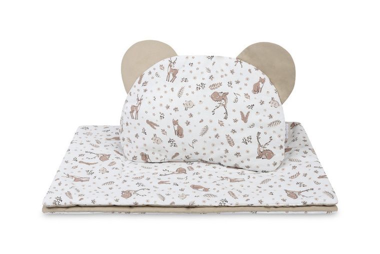 Sensillo, Forest, bawełniany komplet do wózka, beige