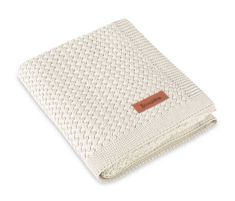 Sensillo, Grido, koc z wiskozy bambusowej i bawełny, cool beige, 80-100 cm