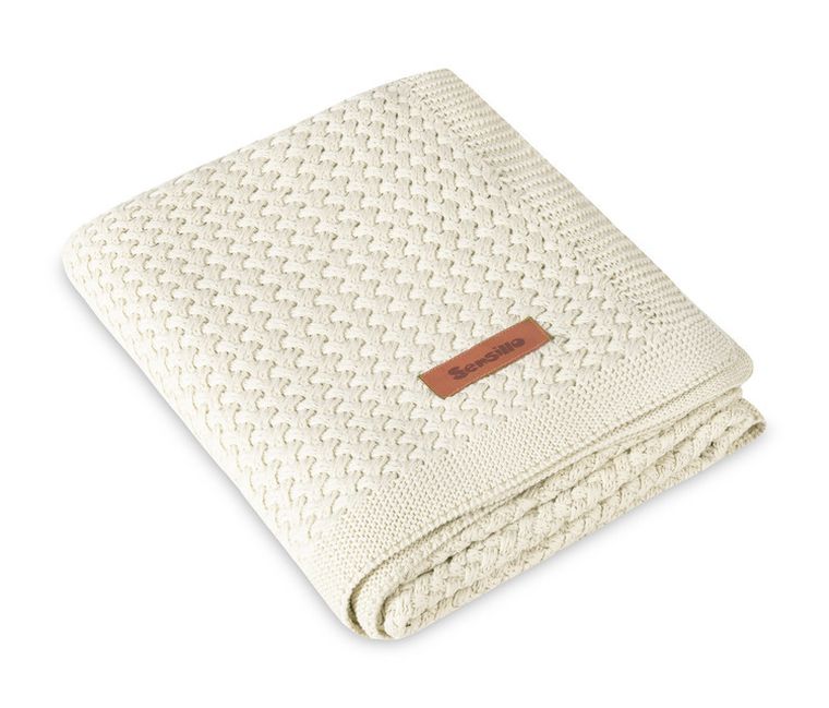 Sensillo, Grido, koc z wiskozy bambusowej i bawełny, warm beige, 80-100 cm