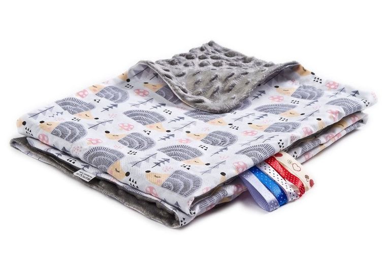 Sensillo, Jeżyki, kocyk, Minky, szary, 75-100 cm