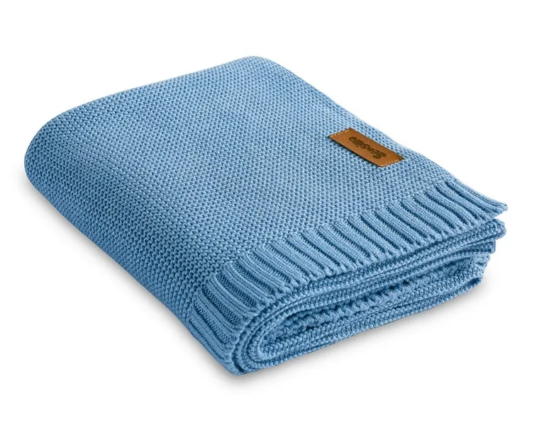 Sensillo, koc bambusowo-bawełniany, niebieski, 80-100 cm