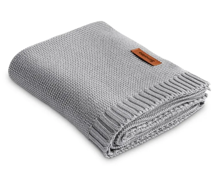 Sensillo, koc bambusowo-bawełniany, szary, 80-100 cm