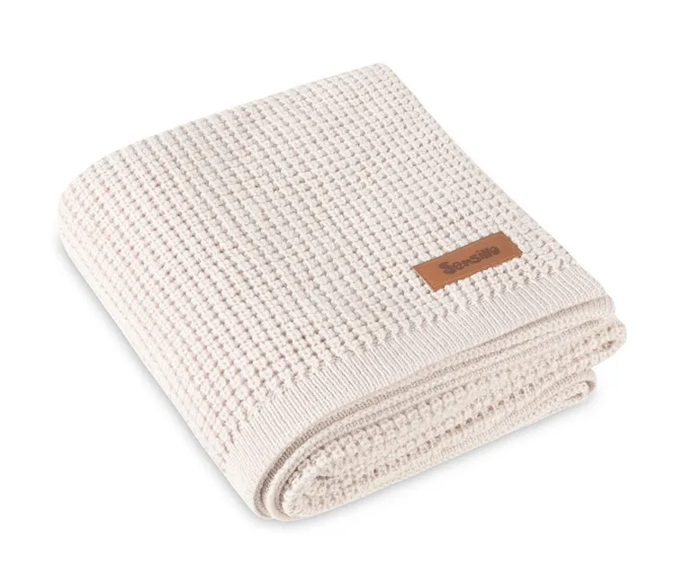 Sensillo, koc z wełny merino, light beige, 90-75 cm
