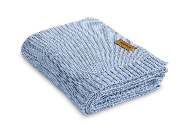 Sensillo, kocyk bambusowo-bawełniany, baby blue, 80-100 cm