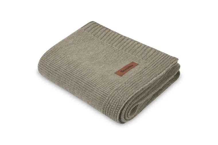 Sensillo, kocyk z wełny merino, dark beige, 75-90 cm