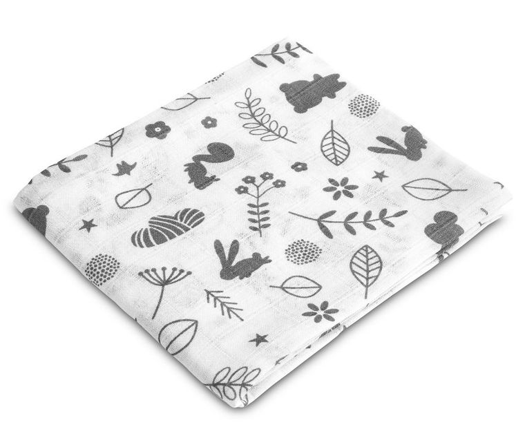 Sensillo, Las, pieluszka muślinowa, biała, 70-80 cm