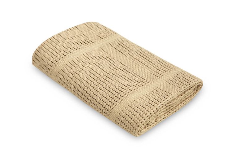 Sensillo, Lulu, koc ażurowy, beż-kawa