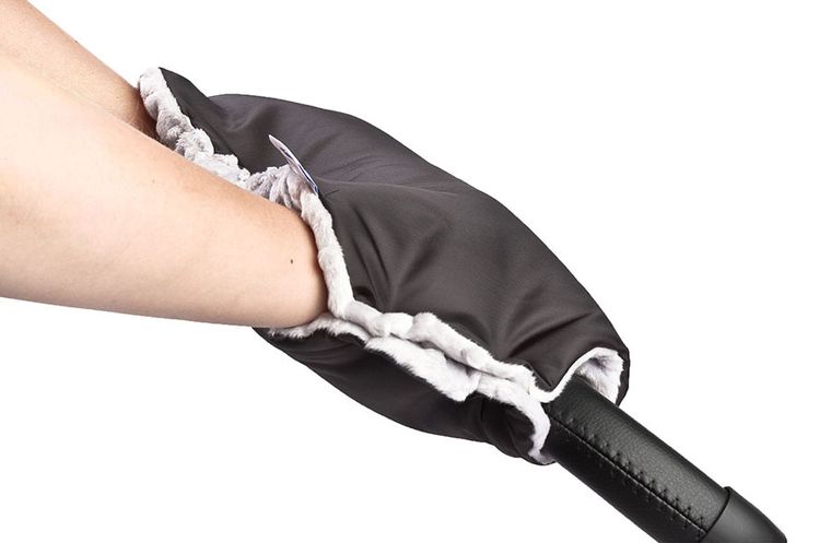 Sensillo, mufka do wózka, minky, czarny