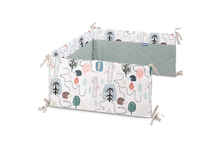 Sensillo, ochraniacz do łóżeczka muślin, Jeże, szmaragdowy