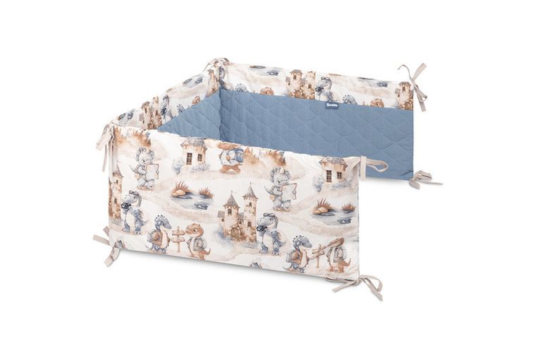 Sensillo, ochraniacz do łóżeczka muślin, Smoki, jeans