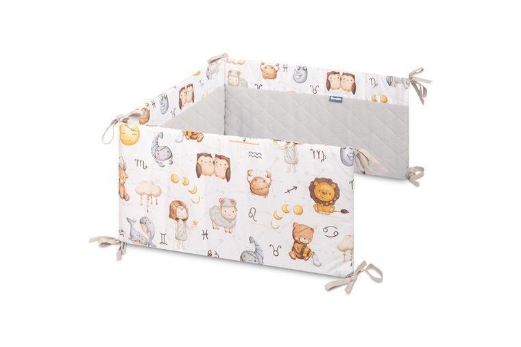 Sensillo, ochraniacz do łóżeczka muślin, Zodiak, szary