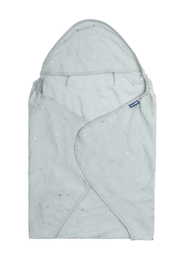 Sensillo, otulacz do fotelika, muślin, szary, 75-75 cm