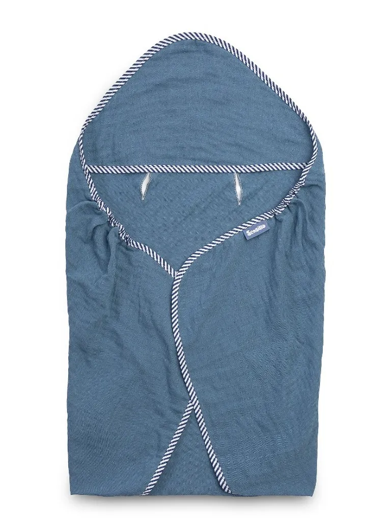 Sensillo, otulacz muślinowy do fotelika samochodowego, niebieski, 75-75 cm