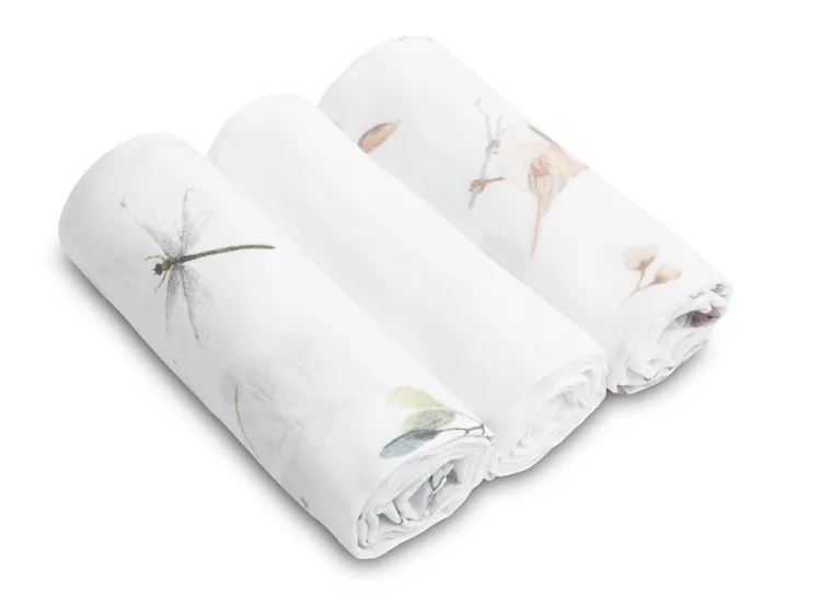 Sensillo, pieluszka muślinowa, biała, 70-80 cm, 3 szt.