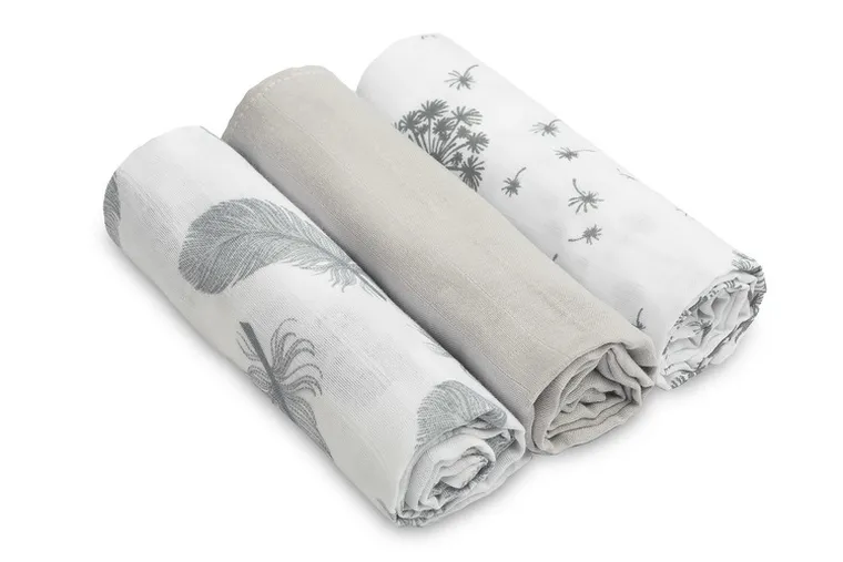 Sensillo, pieluszka muślinowa, szary, 70-80 cm, 3 szt.