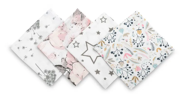 Sensillo, pieluszka muślinowa, ulewajka, 35-35 cm, 4 szt.