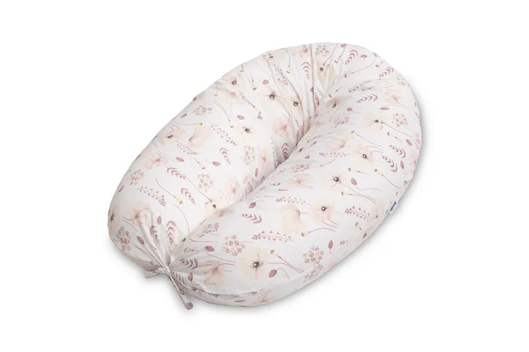 Sensillo, poduszka rogal ciążowy XL, maki pastelowe